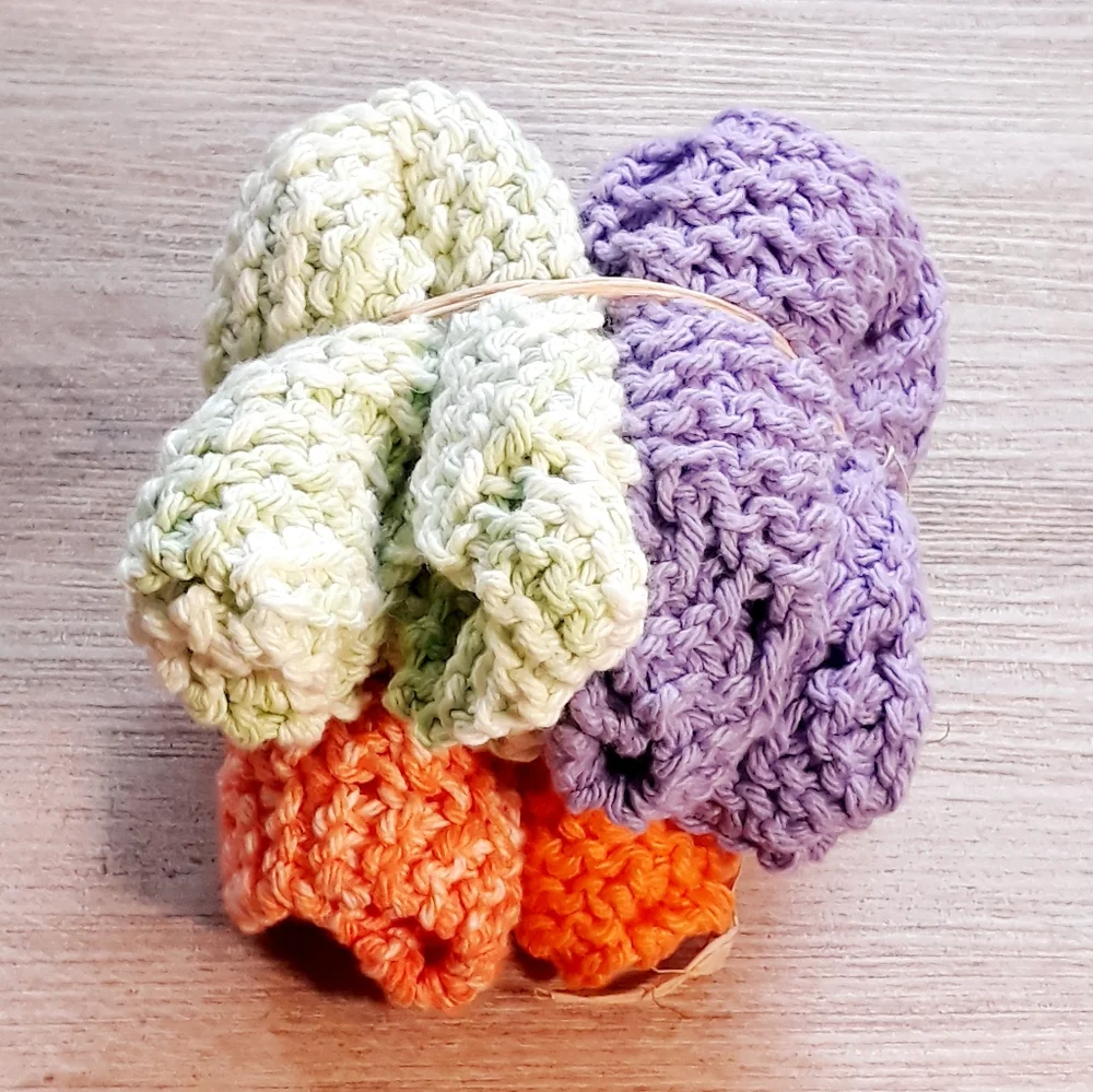 3 Handmade Crochet Washcloths + Lavender Bar Soap / 8